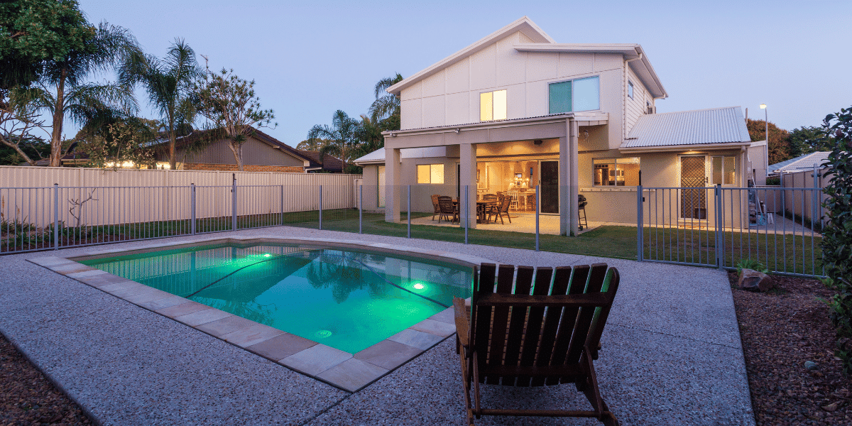 A view of the backyard features of a $500,000 home in North Augusta, SC.